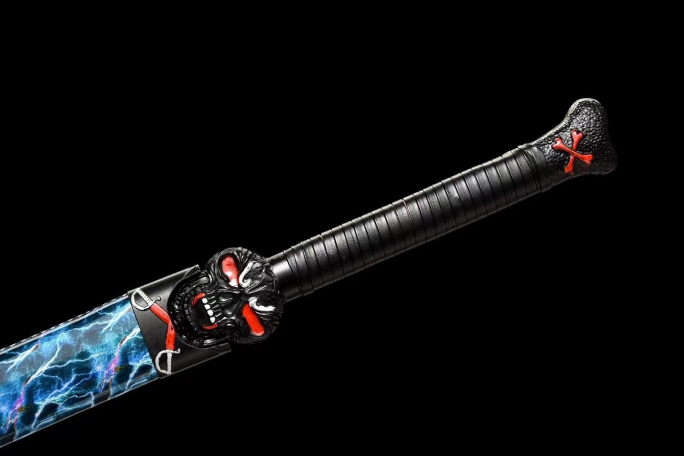 Tang Dao Real,High Carbon Steel Blue Blade,Alloy Fittings,Solid Wood Scabbard,chinese sword