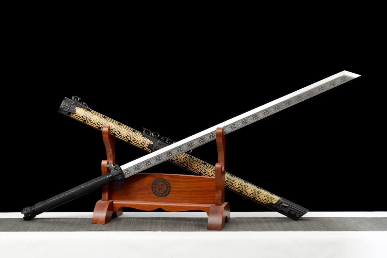LOONGSWORD,chinese sword,Tactical Sabre,Tang DAO high Carbon Steel Etch Blades,Alloy Fittings,carvings Scabbard