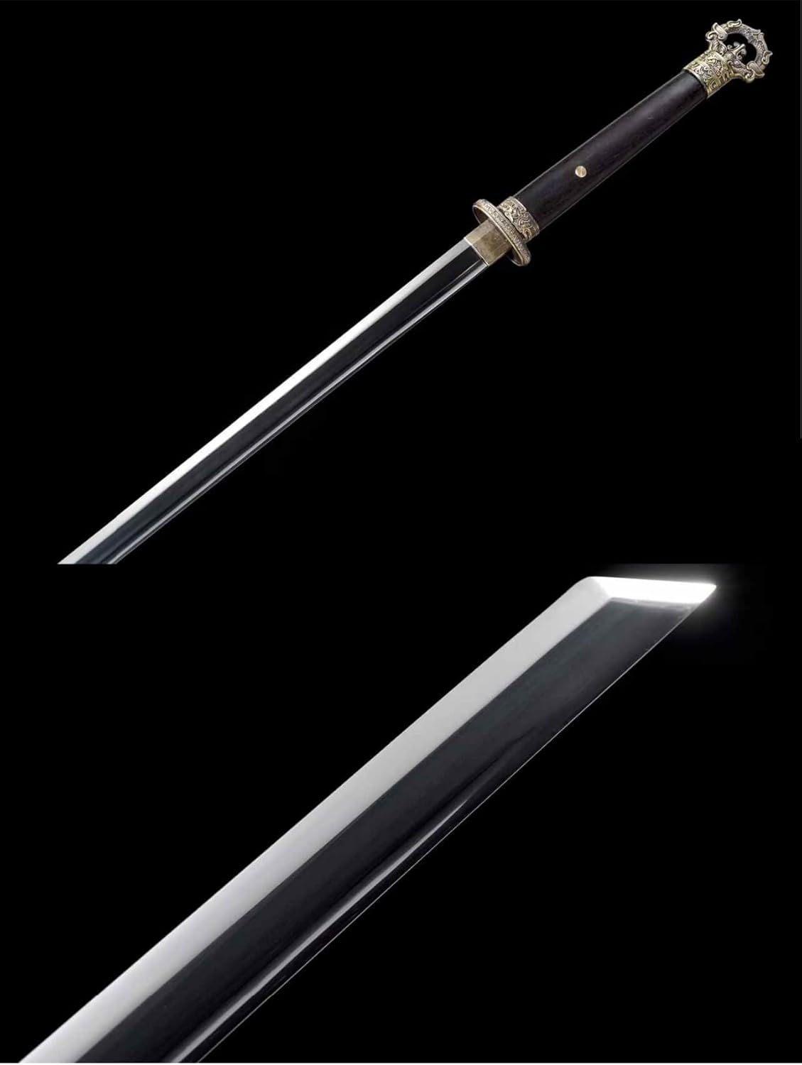 Hand Forged Ring-Handled Han Sword – High Carbon Steel Blade（1045 Carbon Steel）