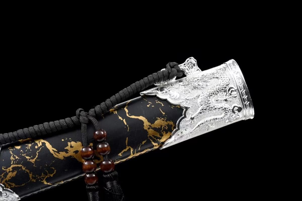 Hand Forged Dragon Saber,Forged 1060 Carbon Steel Etch Blades