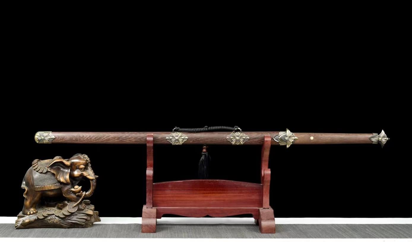 LOONGSWORD,Tang dao High Carbon Steel Blade,Alloy Fittings,Rosewood Scabbard