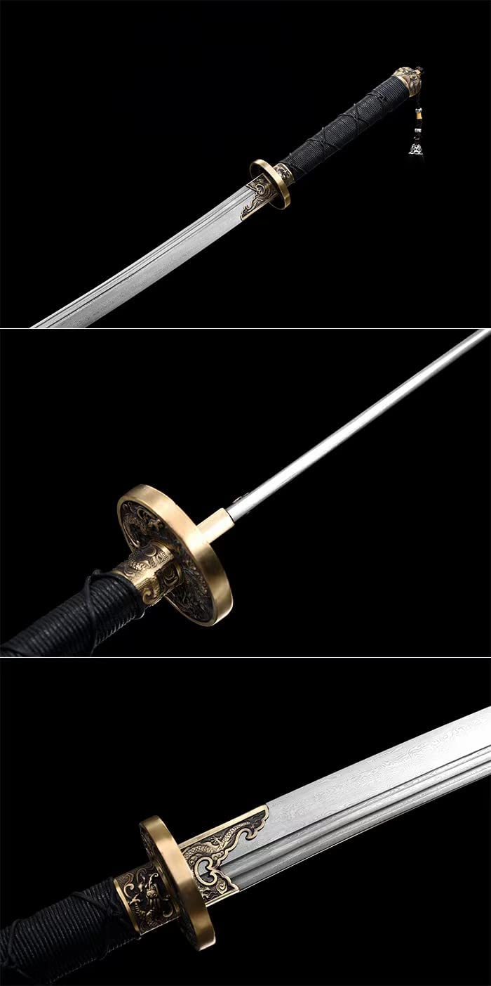 Hand Forged Broadsword Real,Forged Damascus Steel Blade,Rosewood,Brass