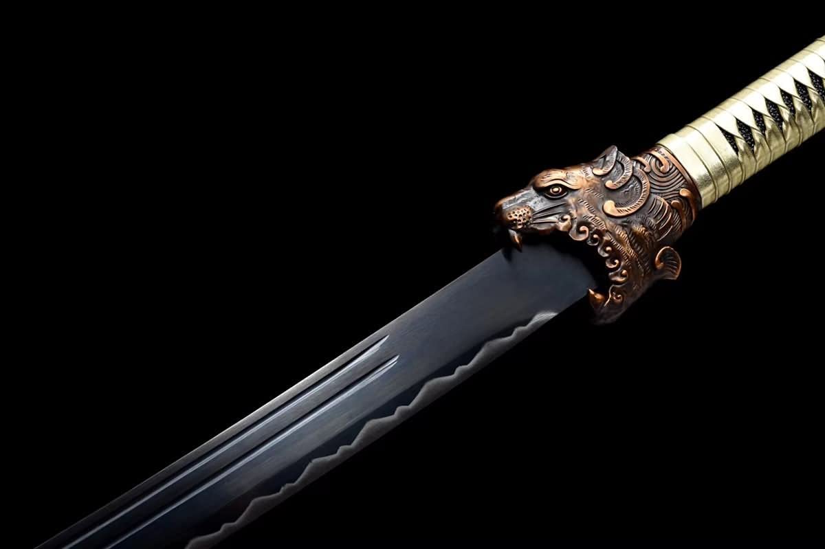 Hand Forged Chinese Sword,Tiger Saber,Hand Forged(1060 Carbon Steel Blade) Battle Ready