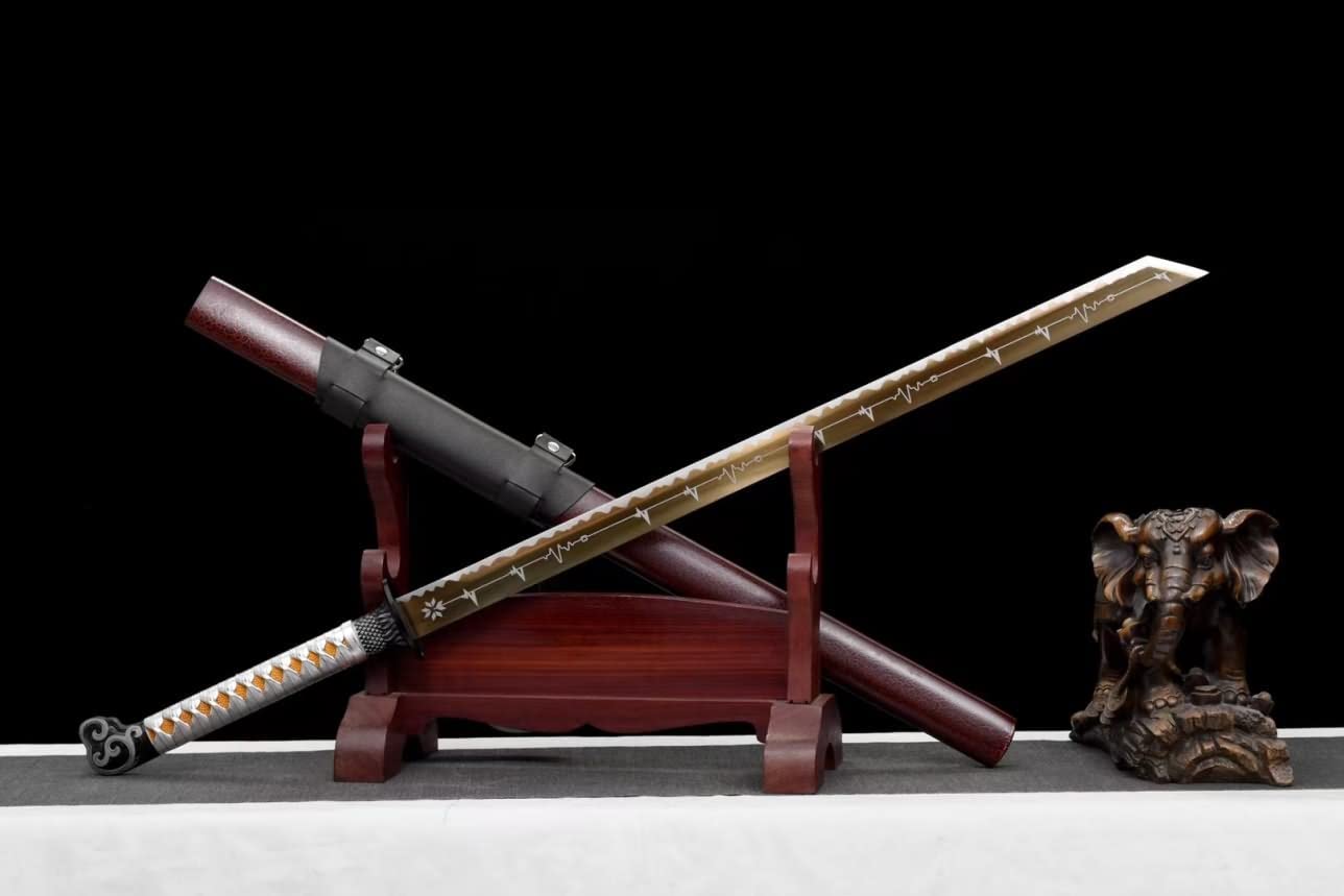 Hand Forged Tang Sword Real,Forged 1060 Carbon Steel Blades,Alloy Fittings
