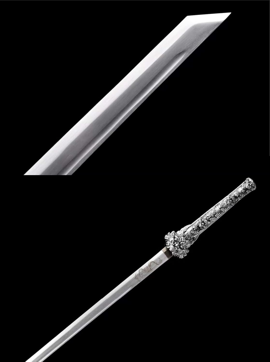 Hand Forged Dragon King Dao-Forged 1060 Carbon Steel Blade,Dragon-Engraved Alloy Handle(1060 Carbon Steel)