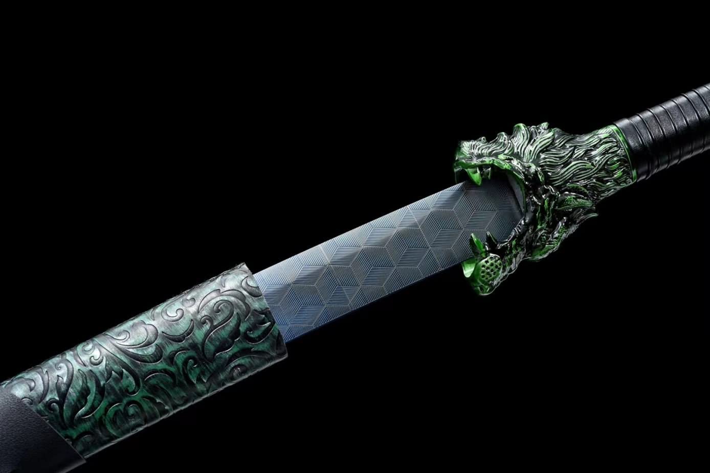 Wolf Knife Broadsword,Forged High Carbon Steel Etch Blades,Alloy Fittings,chinese sword