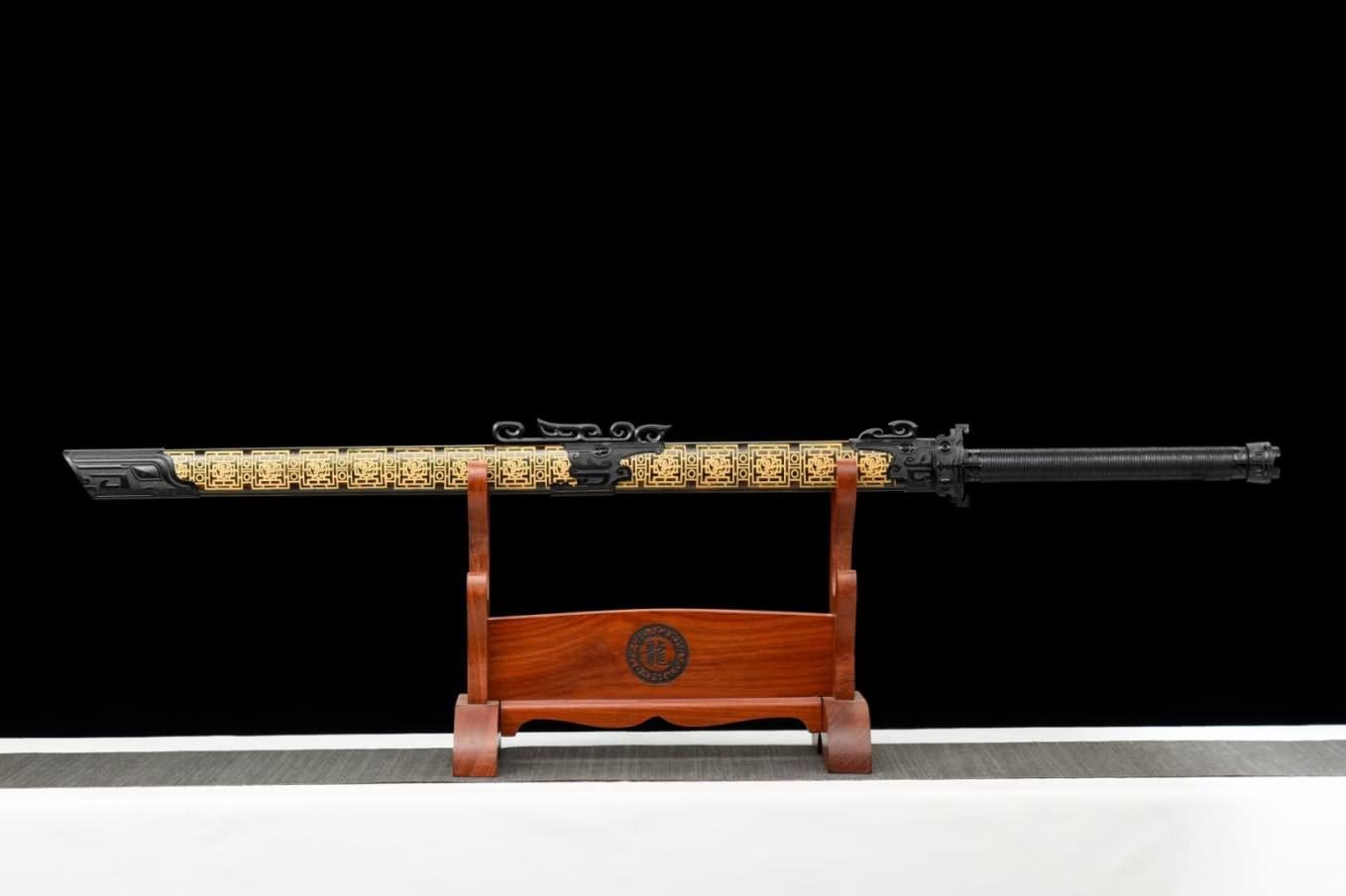 LOONGSWORD,chinese sword,Tactical Sabre,Tang DAO high Carbon Steel Etch Blades,Alloy Fittings,carvings Scabbard