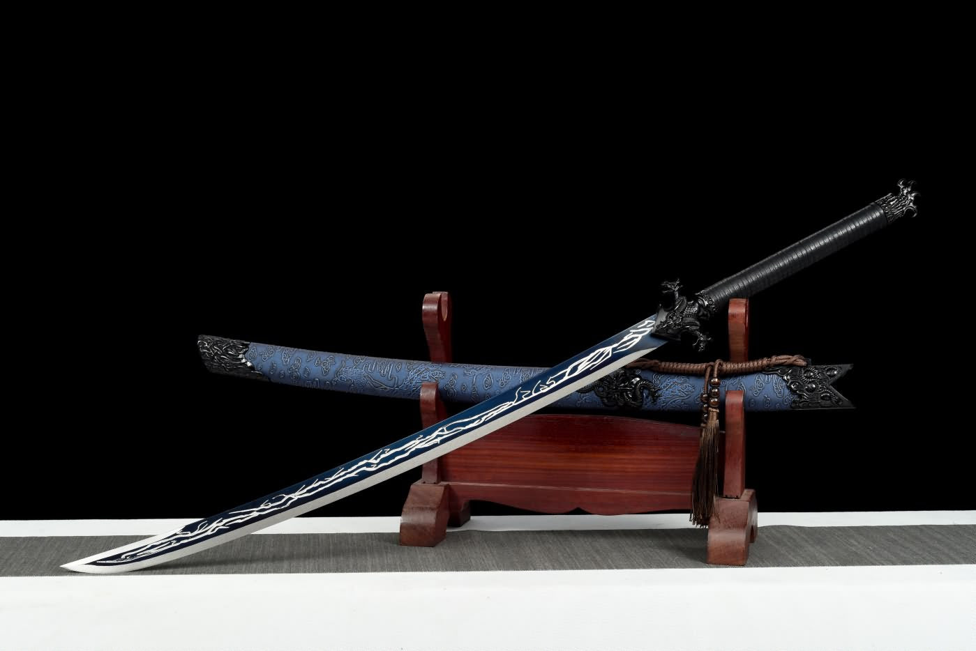 Chineae Swords,Dragon dao,Machetes Sword Real,Hand Forged High Carbon Steel Blue Blade,Alloy Fittings,LOONGSWORD
