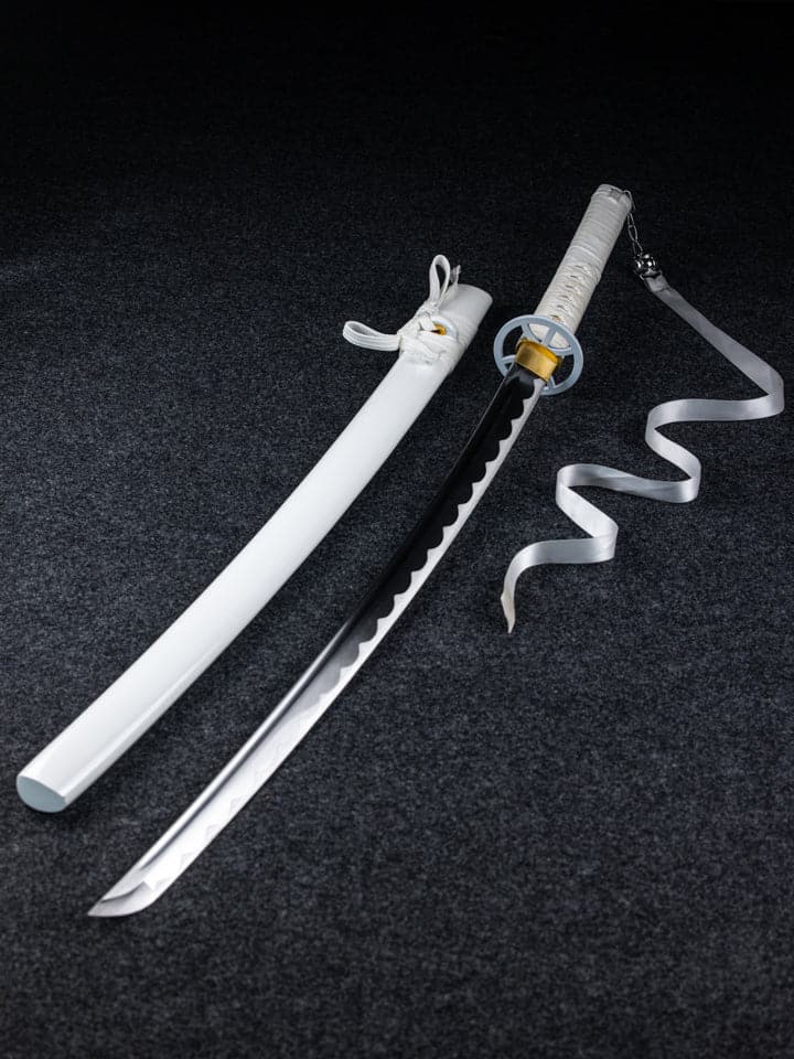 Hand Forged BLEACH Katana Rukia Zanpakuto Blade(1045 Carbon Steel)