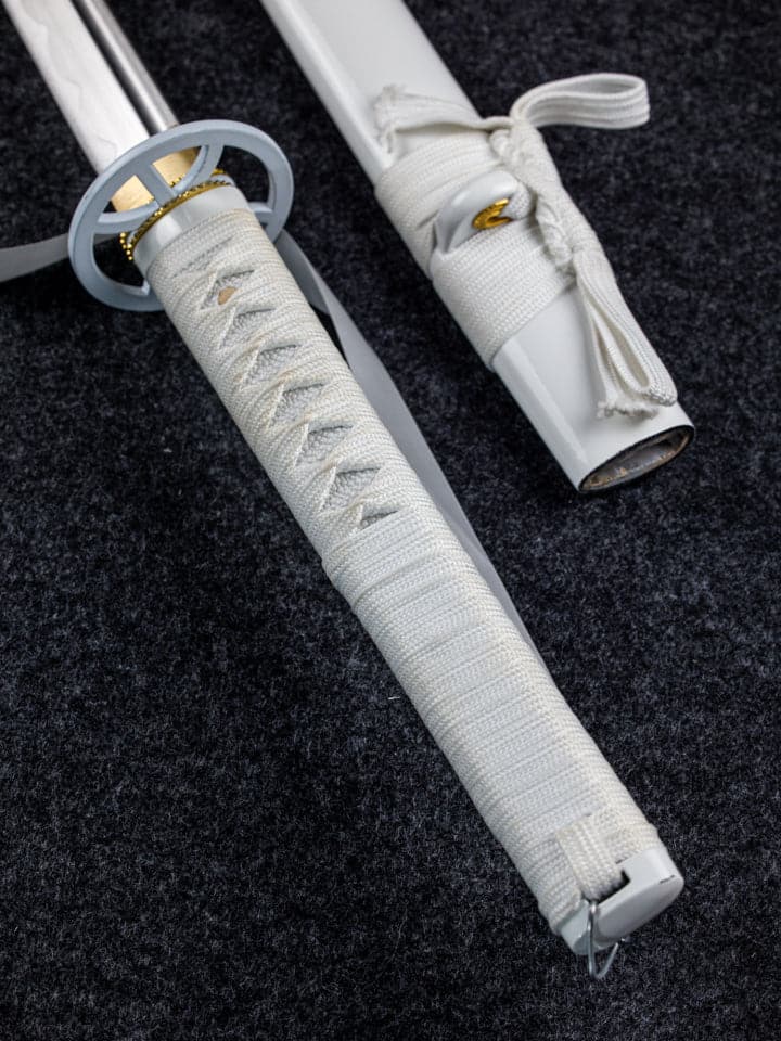 Hand Forged BLEACH Katana Rukia Zanpakuto Blade(1045 Carbon Steel)