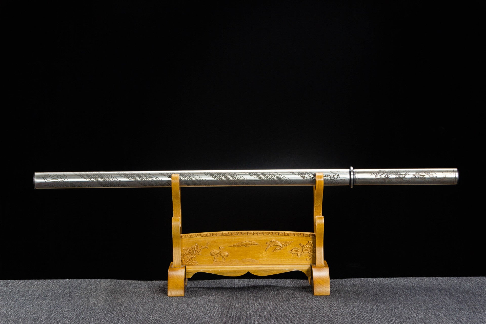 Hand Forged Chinese simple installation Silver Dragon Blade(1060 Carbon Steel)