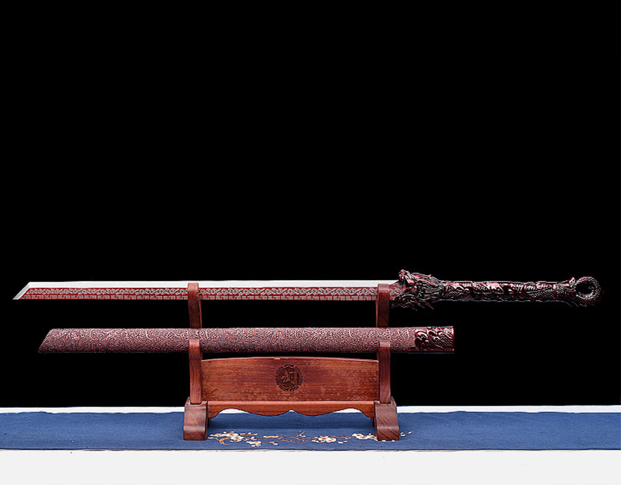 Hand Forged blood dragon Chinese Tang Heng sword(1060 Carbon Steel)