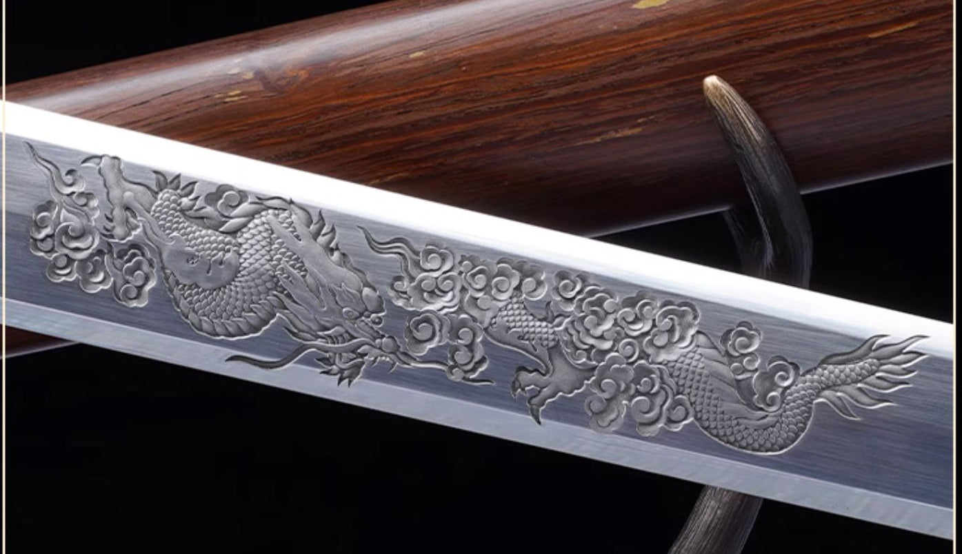 Ruyi Long High manganese steel Tang sword（1060 Carbon Steel）