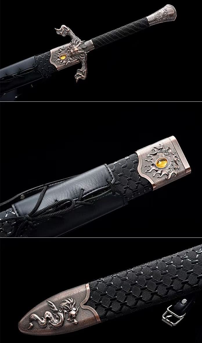 Hand Forged Flying Dragon Jian,Forged  9260 Spring Steel Blades,Better Performance Durability