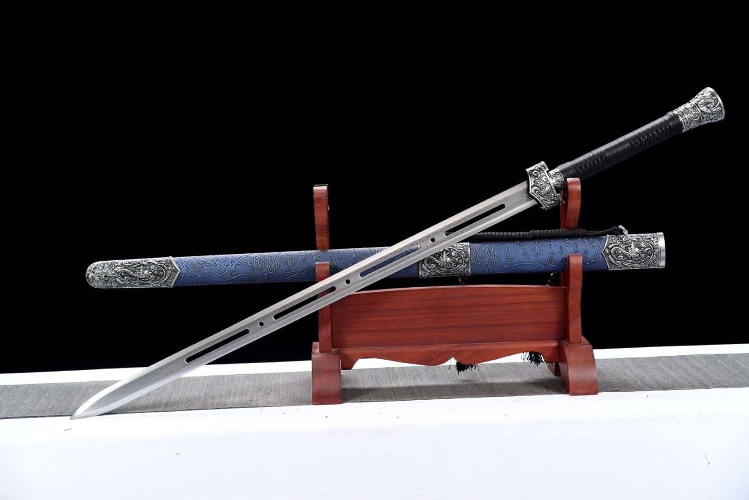 Hand Forged Hollow Damascus Steel Jian – Chinese Sword（Damascus Steel）