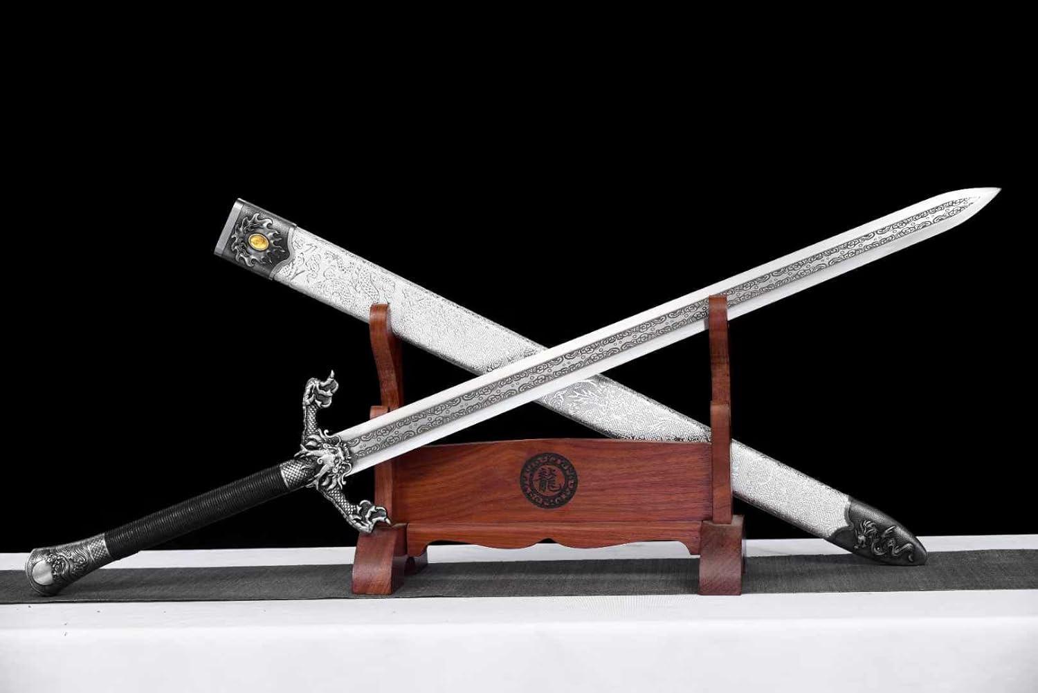Hand Forged Flying Dragon Battle Sword ¨C Hand Forged 9260 Steel Blade, Double-Edged