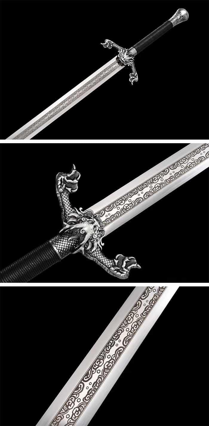 Hand Forged Flying Dragon Battle Sword ¨C Hand Forged 9260 Steel Blade, Double-Edged