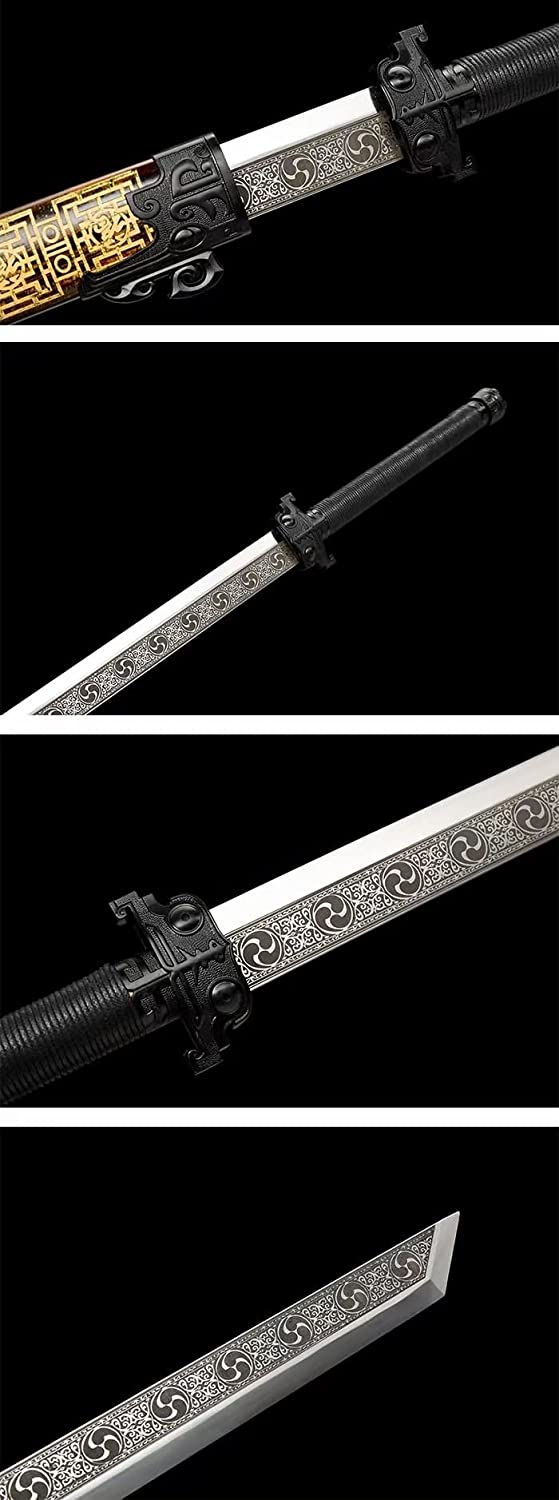 LOONGSWORD,chinese sword,Tactical Sabre,Tang DAO high Carbon Steel Etch Blades,Alloy Fittings,carvings Scabbard