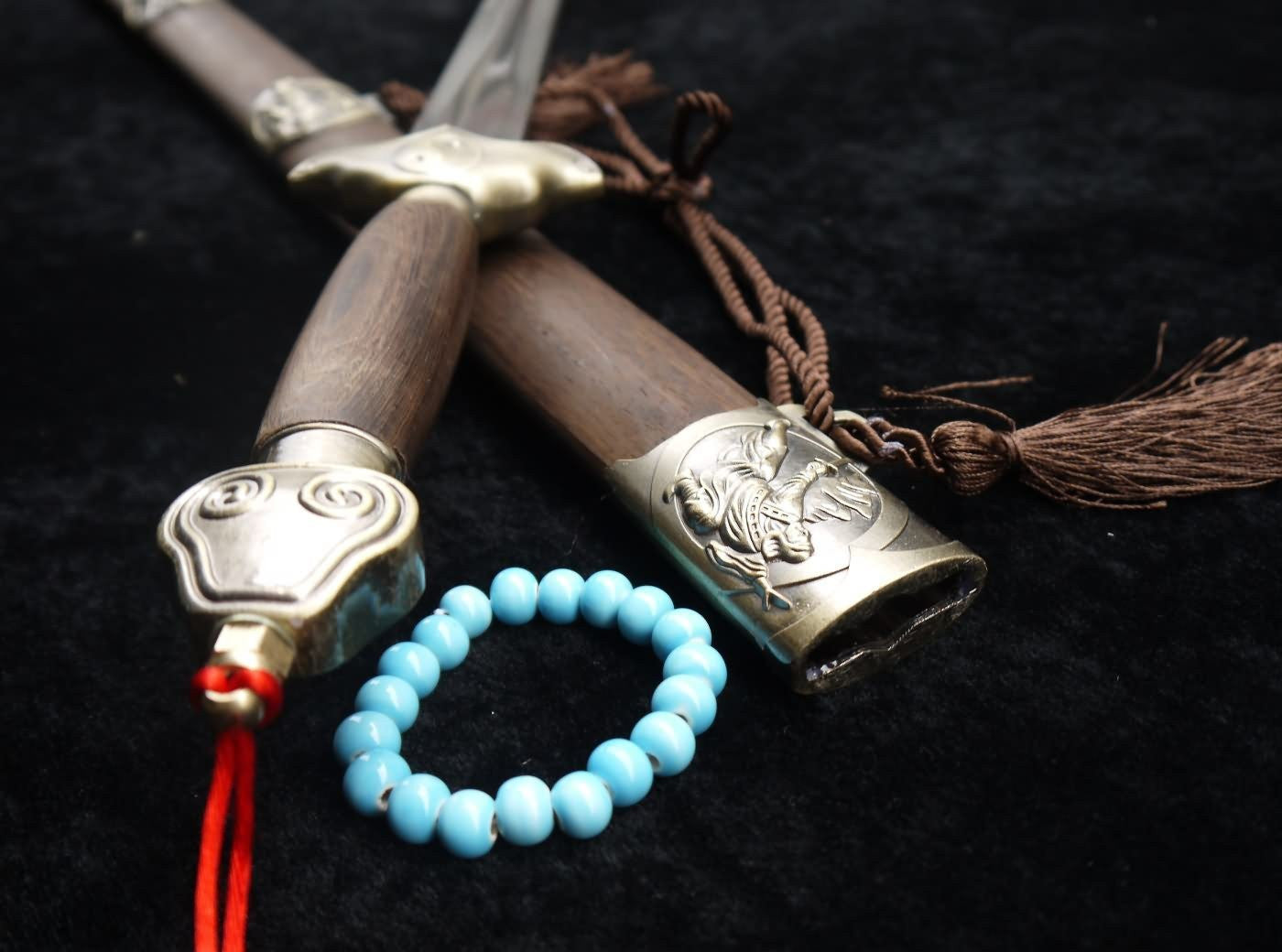 Tai chi Sword/Damascus steel blade/Rosewood scabbard/Alloy fittings - Chinese sword shop