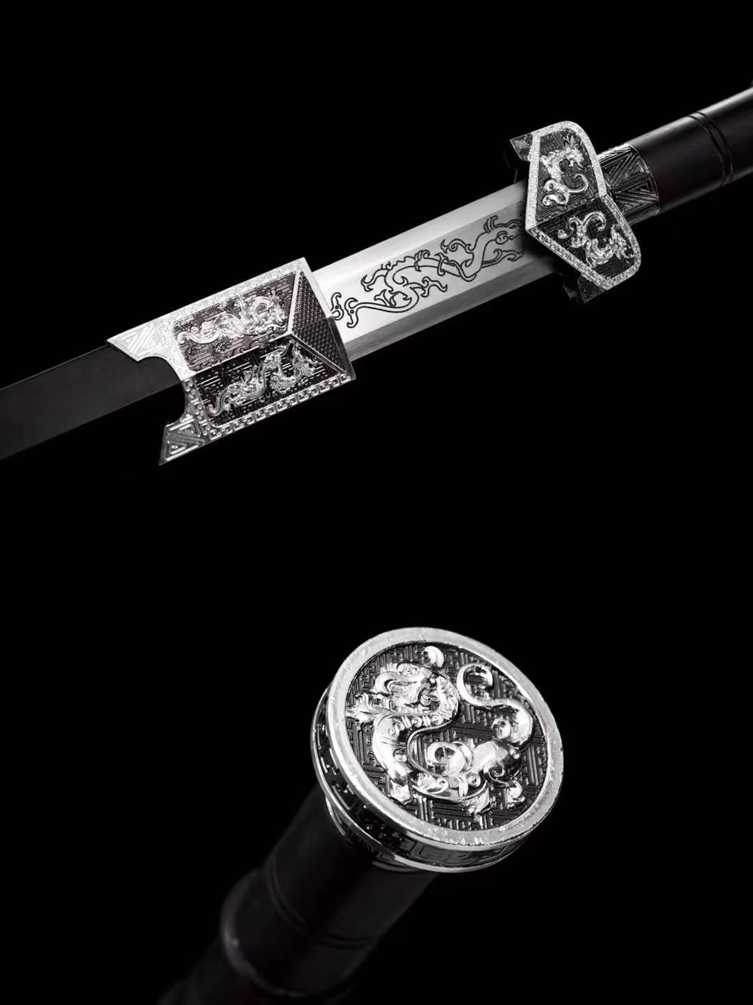 Han jian Swords Real High Carbon Steel Hexahedron Blade,Alloy Fittings,chinese swords