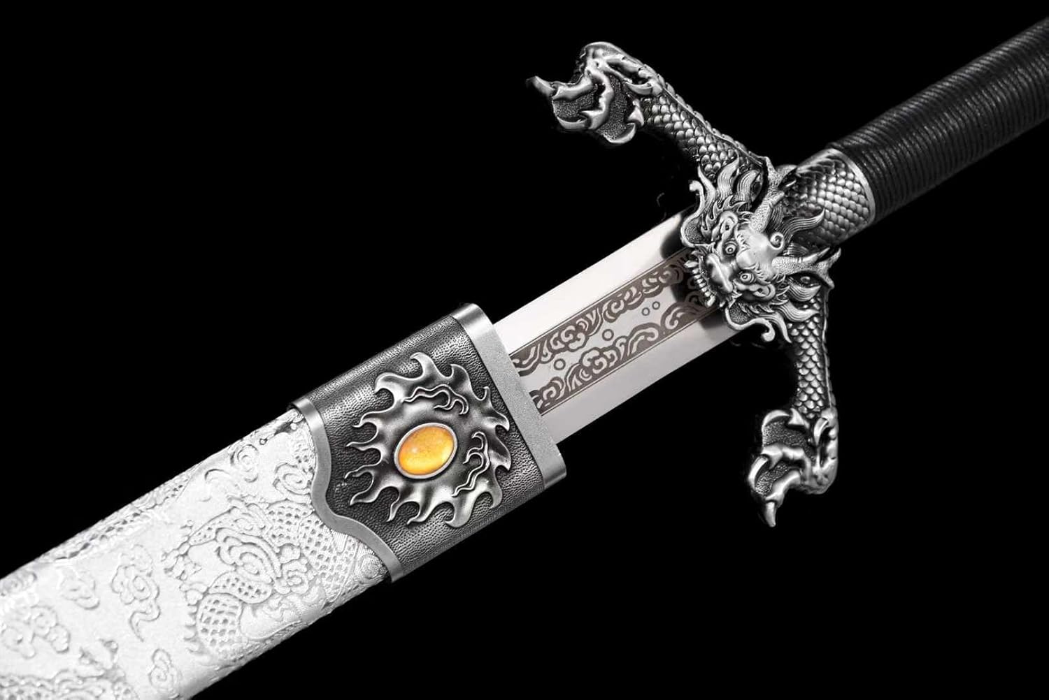 Hand Forged Flying Dragon Battle Sword ¨C Hand Forged 9260 Steel Blade, Double-Edged
