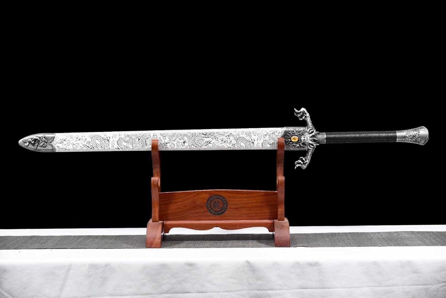 Hand Forged Flying Dragon Battle Sword ¨C Hand Forged 9260 Steel Blade, Double-Edged