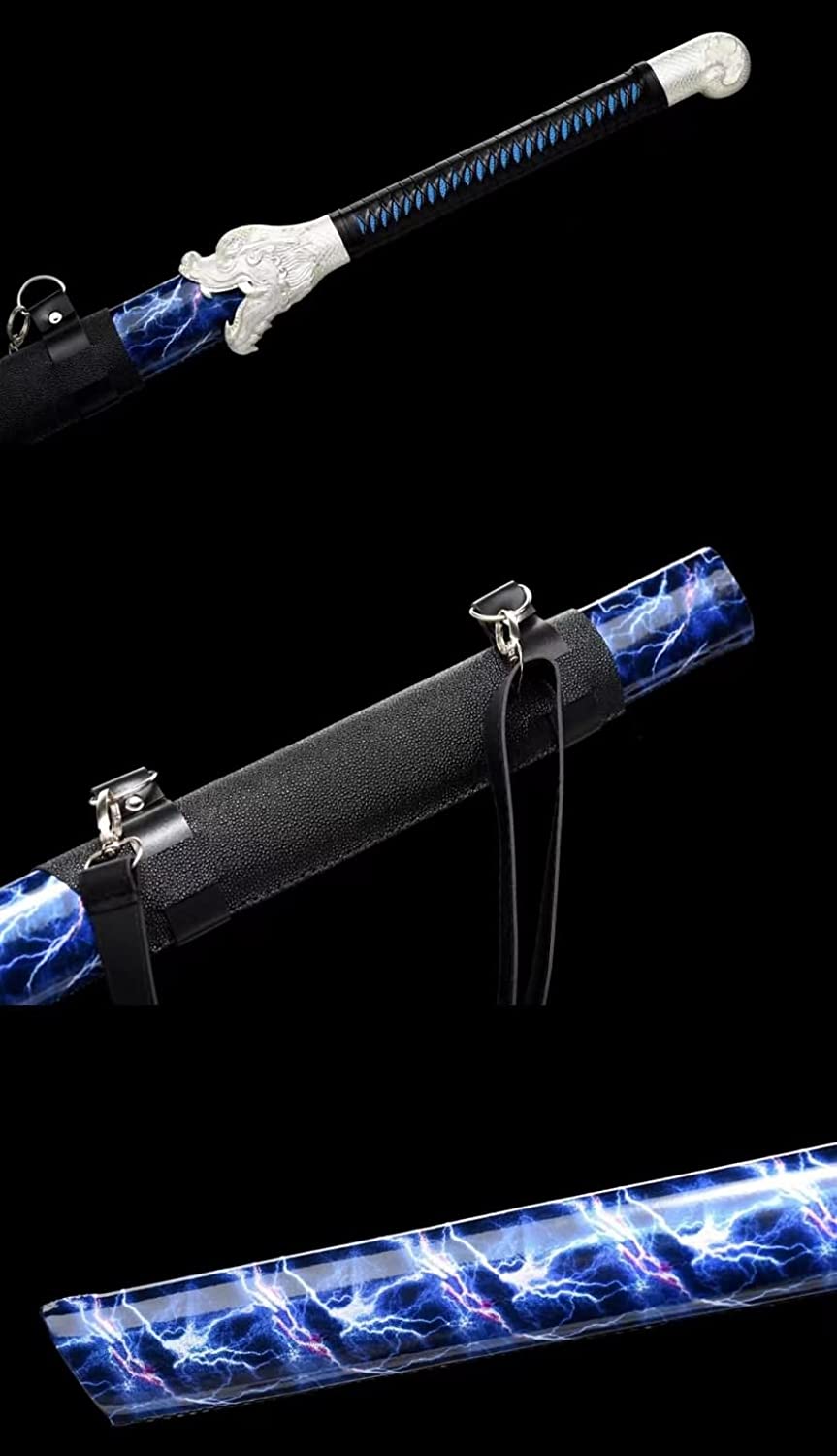 LOONGSWORD,Loong Tang dao,Hand Forged high Carbon Steel Etched Blades
