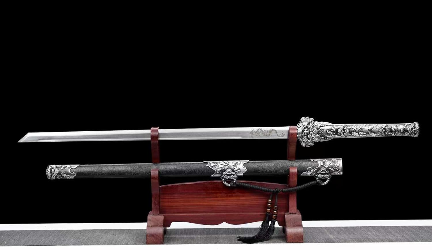 Hand Forged Dragon King Dao-Forged 1060 Carbon Steel Blade,Dragon-Engraved Alloy Handle(1060 Carbon Steel)