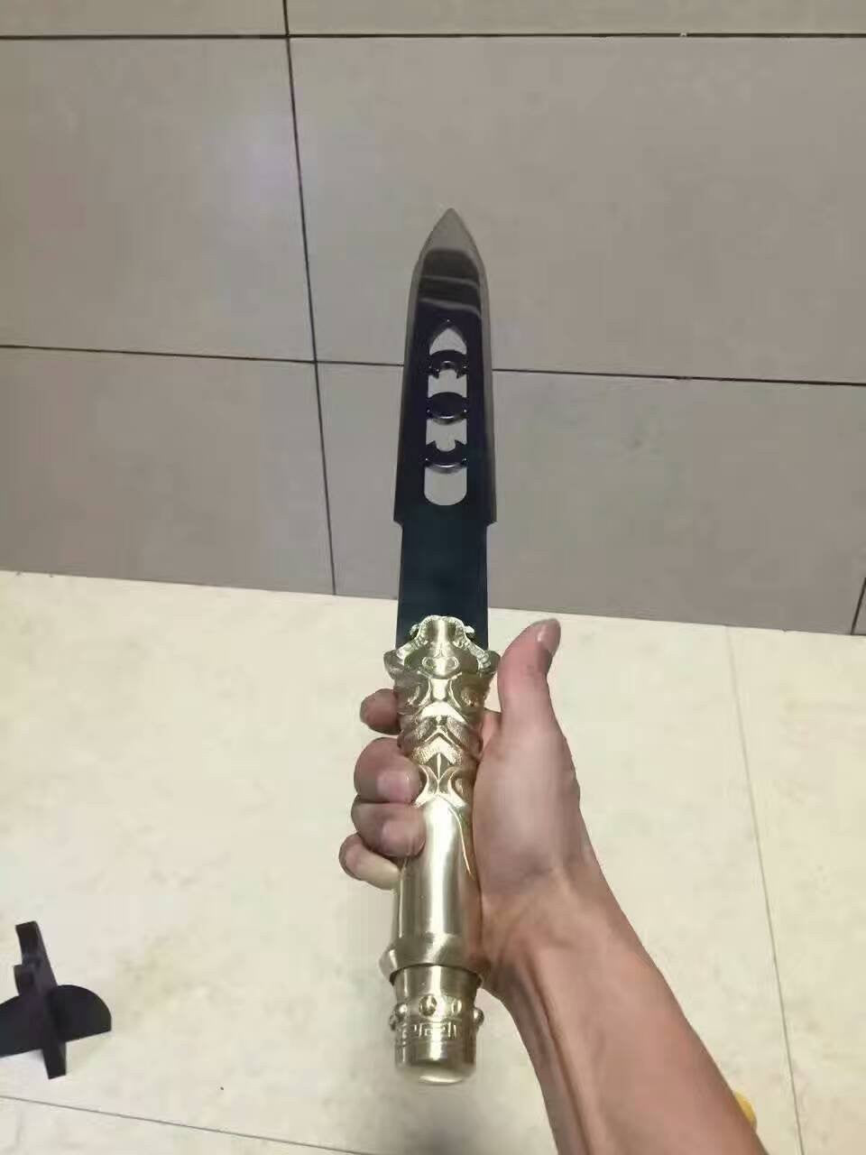 Chinese spear/High manganese steel/Brass tail/Hand Made - Chinese sword shop