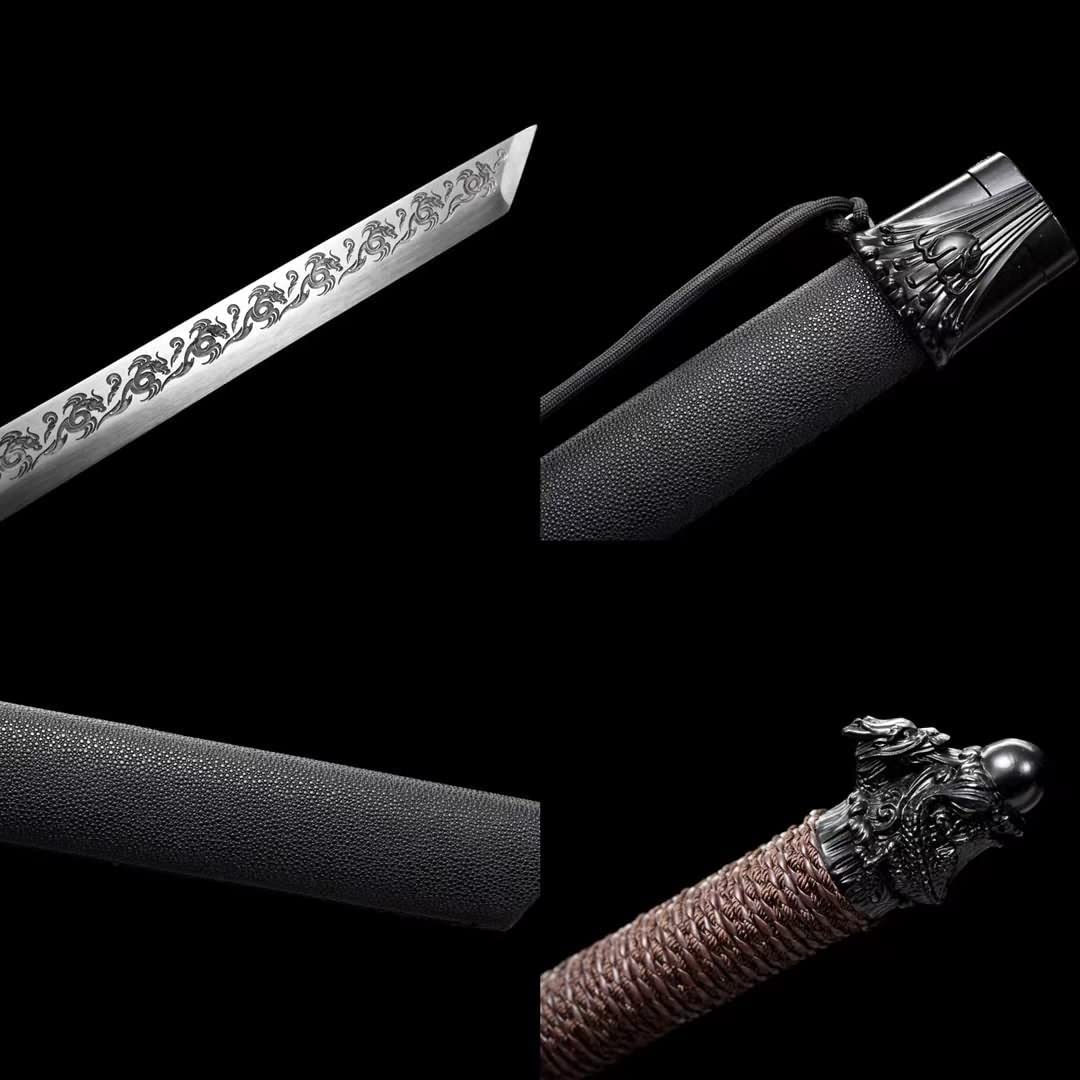 Hand Forged Loong Tang dao,Forged 1060 Carbon Steel Blades,Alloy Fittings