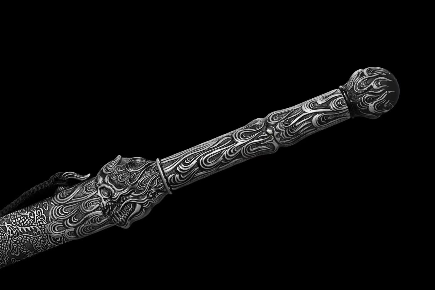 chinese sword,Tang dao,Tactical Sword High Carbon Steel Etching Blade,Alloy Fittings,LOONGSWORD