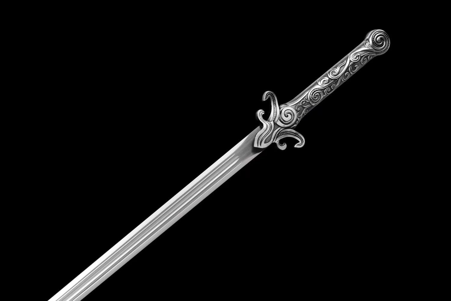 Hand Forged  Ancient Chinese Sword han jian-Forged High Carbon Steel Blade,Alloy Handle（1045 Carbon Steel）
