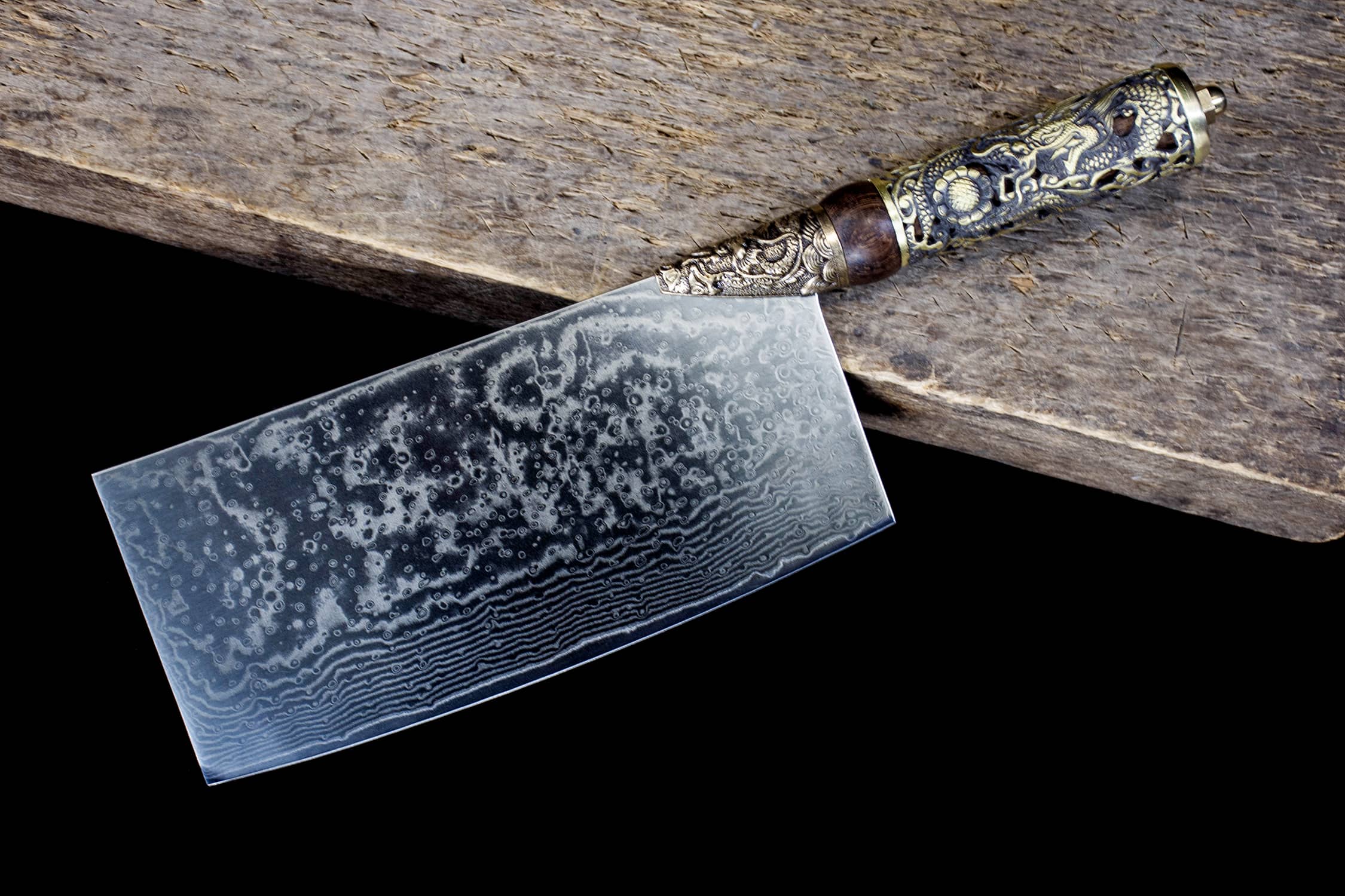 Chinese Cleaver Crouching Tiger Chef Kitchen Knives Home Cooking Slicing Tools(Damascus steel)