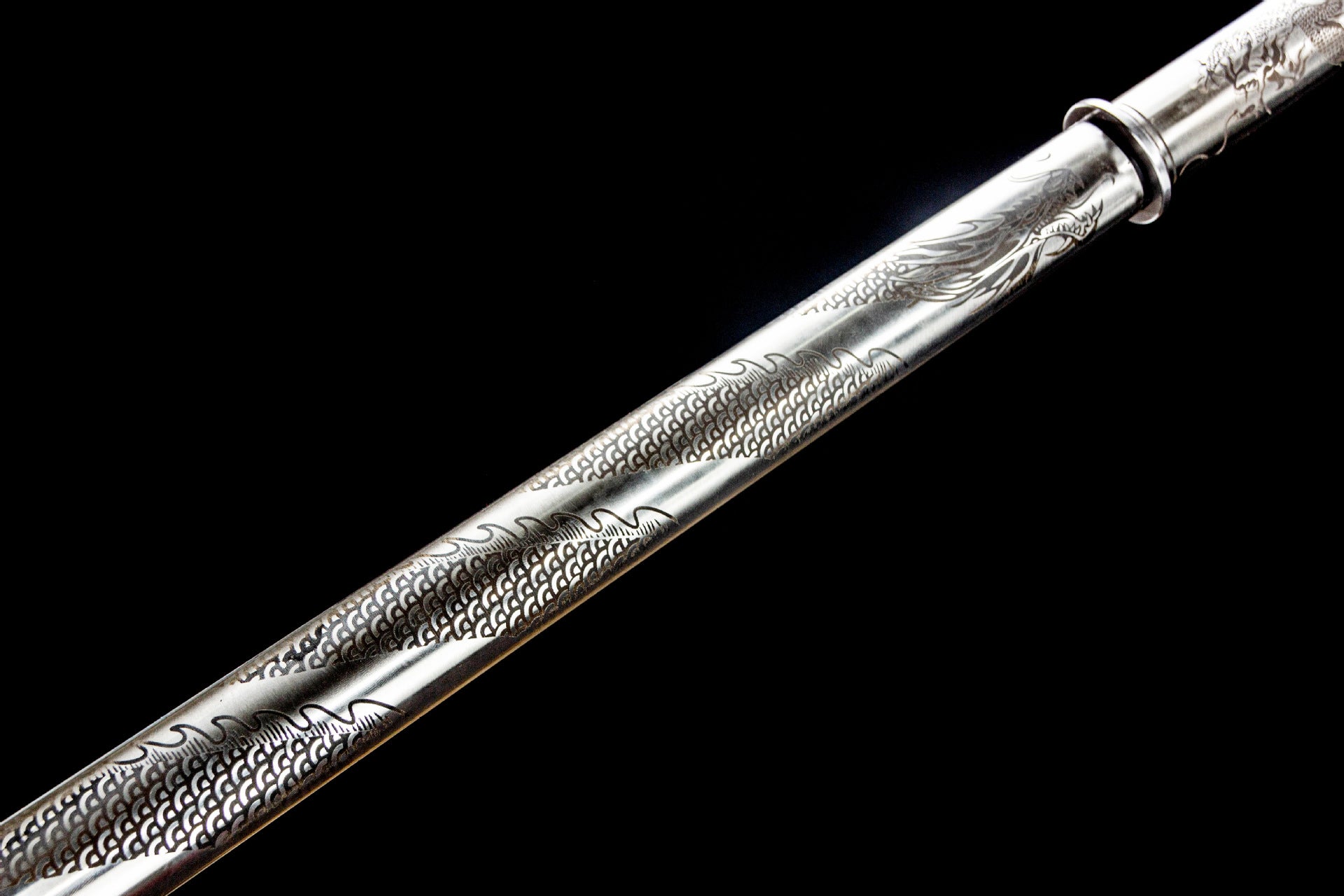 Hand Forged Chinese simple installation Silver Dragon Blade(1060 Carbon Steel)