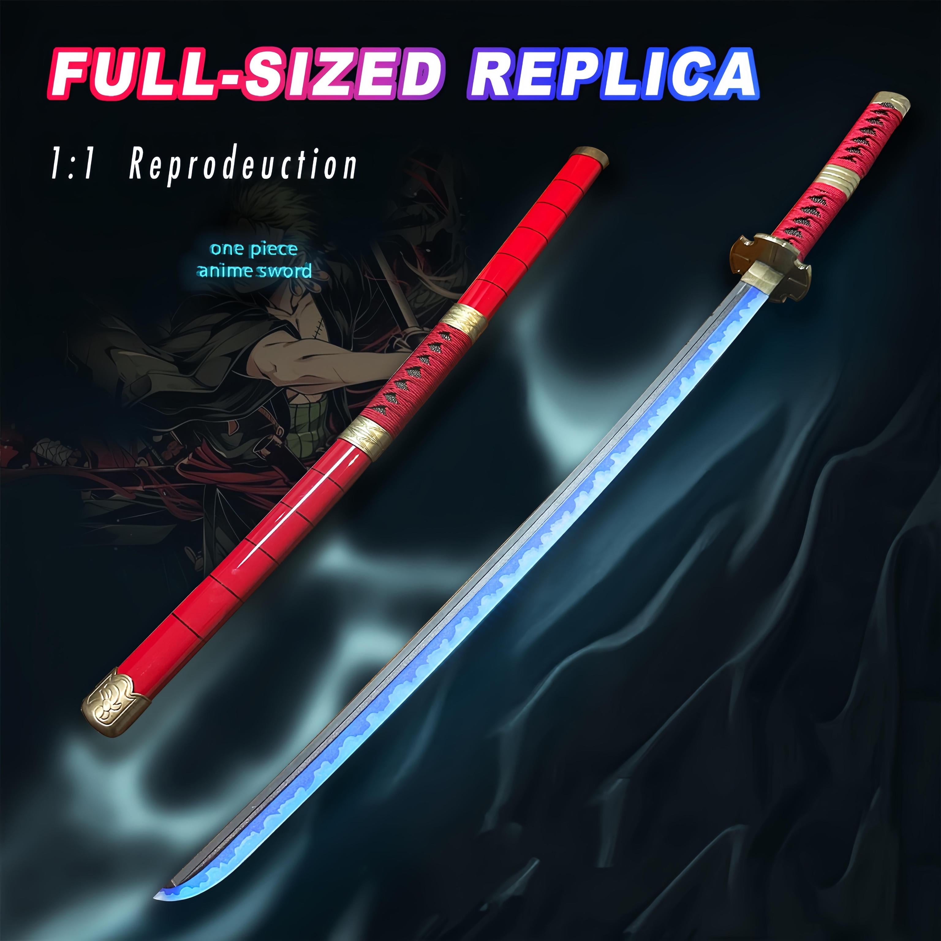 ONE PIECE Cosplay Katana Laser Toys Glowing Sword Roronoa Zoro Sandai kitetsu Blade（Wood + Acrylic）