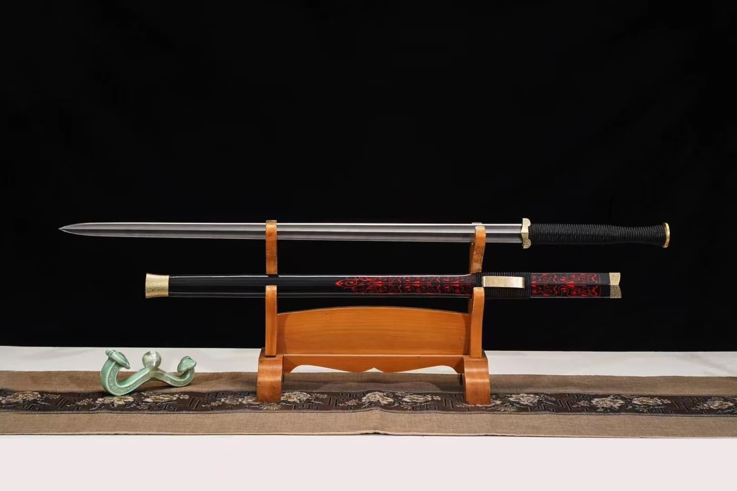 Han jian Sword - Forged Damascus Steel Blade - Brass Fittings,Collectible Gift