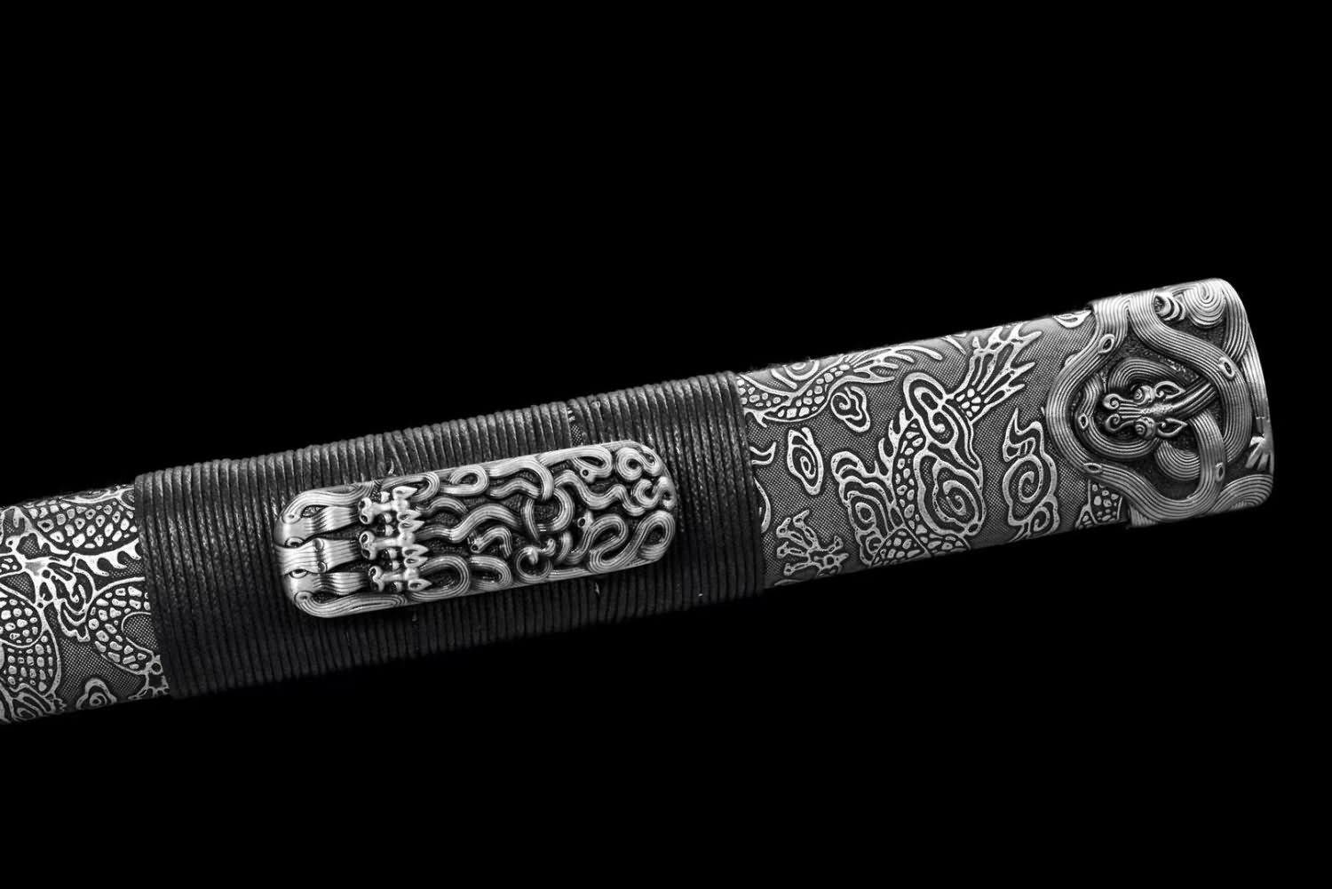 Han Sword - High Carbon Steel Blade, Silver Gray Scabbard - Martial Arts Weapon