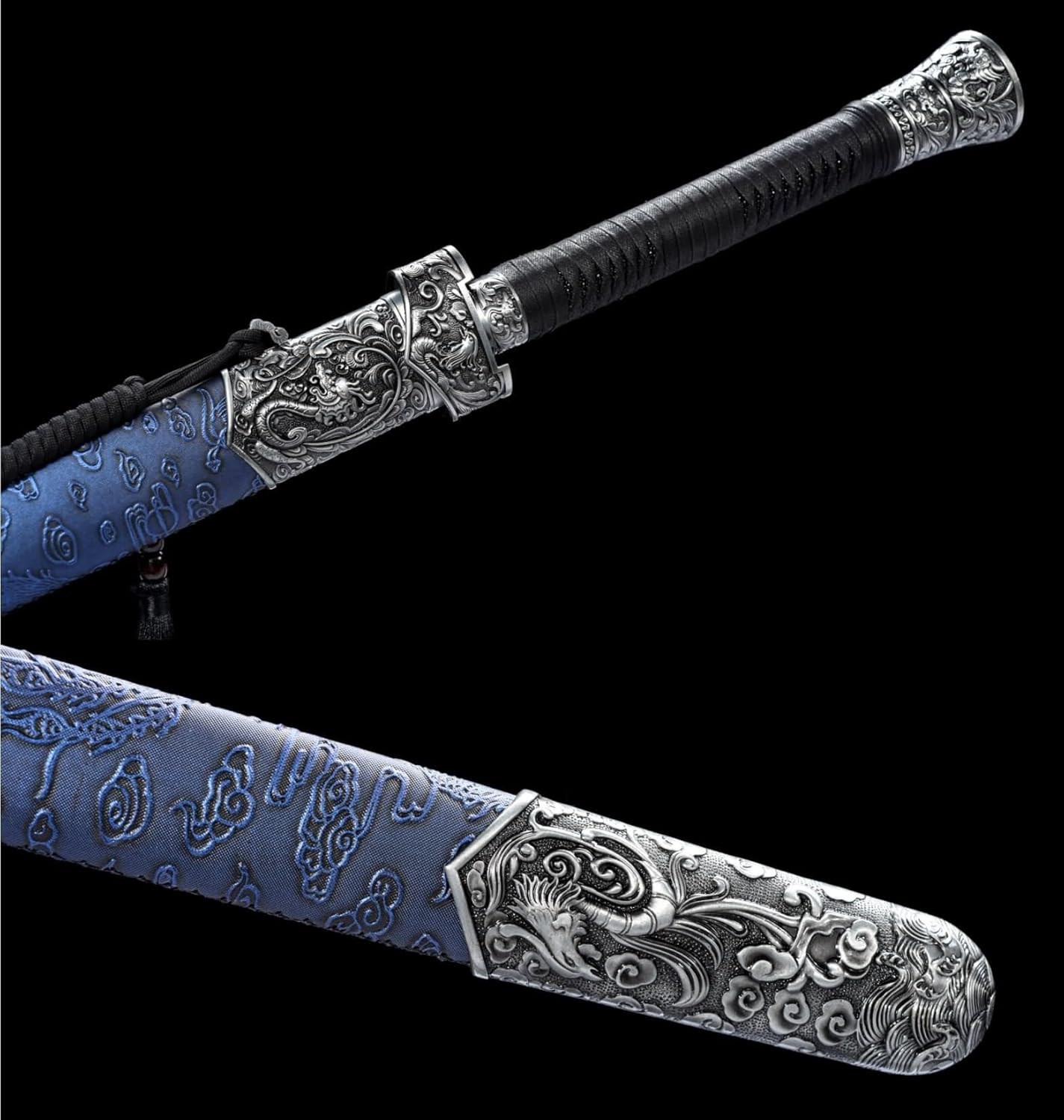 Hand Forged Hollow Damascus Steel Jian – Chinese Sword（Damascus Steel）