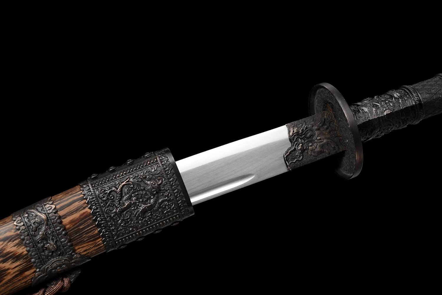 Hand Forged Hand-Forged Kangxi Dao ¨C High carbon Steel Blade with Rosewood Scabbard