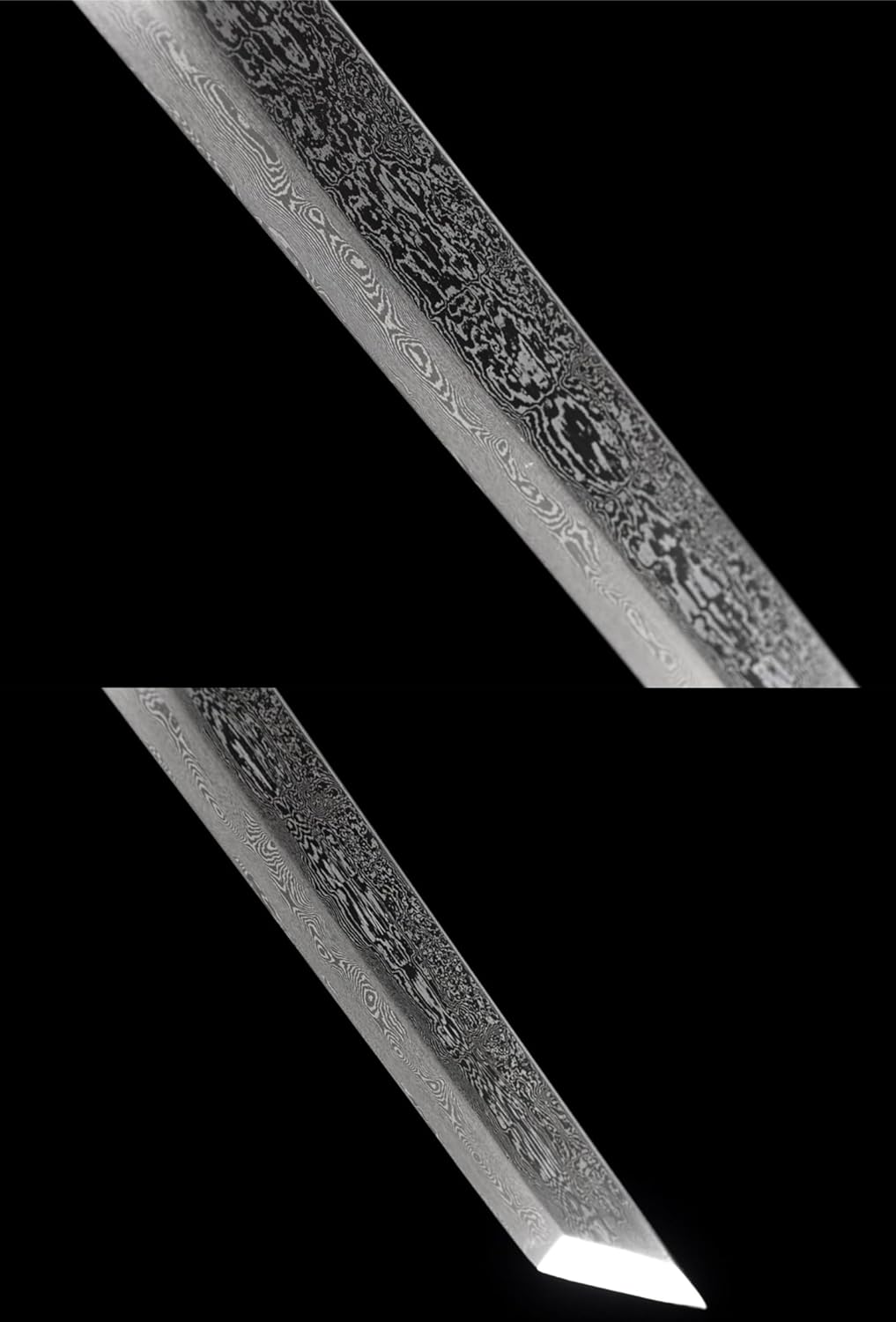 Hand Forged Tang Dao Sword - Damascus Steel with Tang Dynasty Design