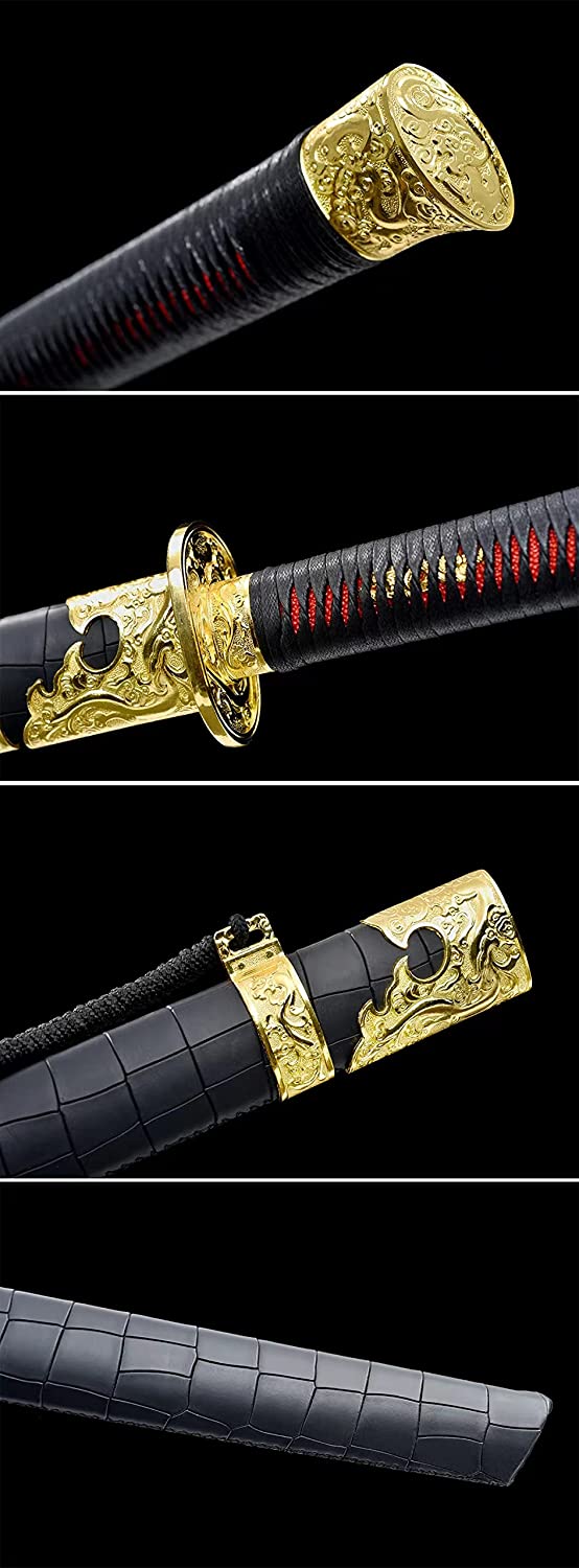 Hand Forged Tiger Sabre Real,Forged 1060 Carbon Steel Etch Blade,Alloy Fittings