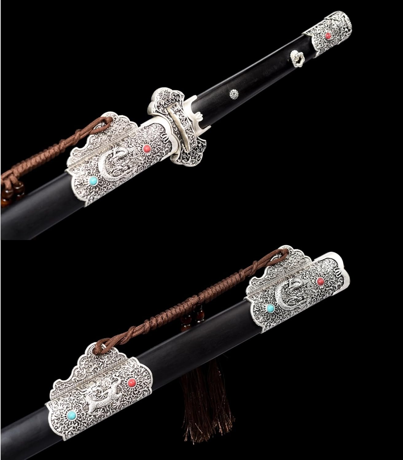 Hand Forged Tang Dao Sword - Damascus Steel with Tang Dynasty Design