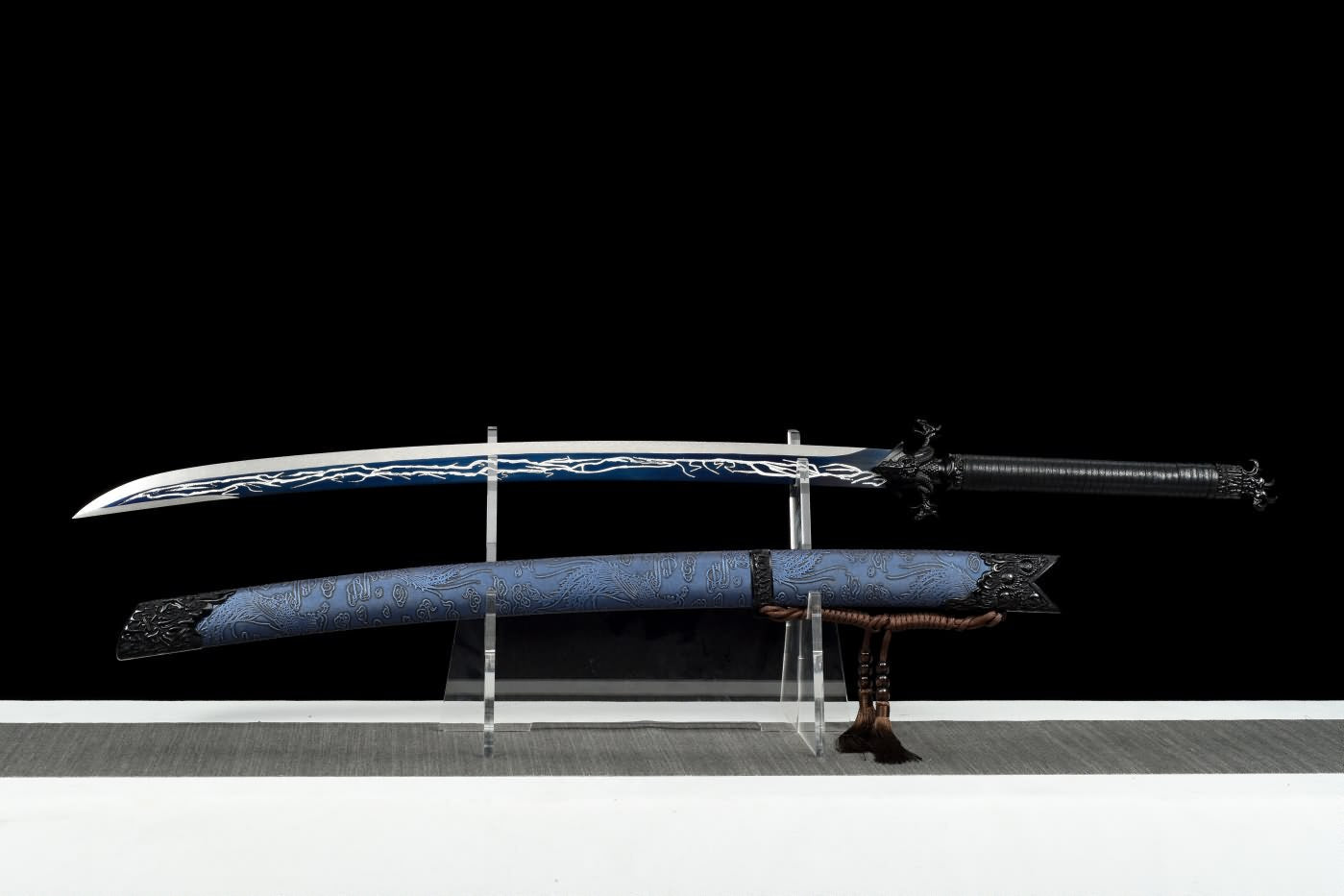 Chineae Swords,Dragon dao,Machetes Sword Real,Hand Forged High Carbon Steel Blue Blade,Alloy Fittings,LOONGSWORD