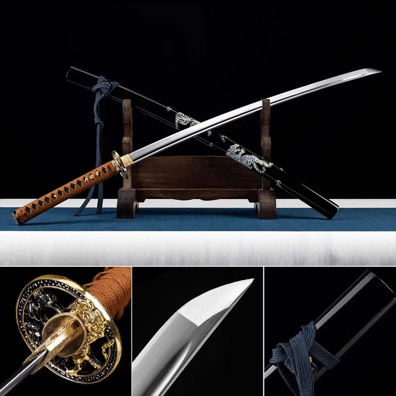 Hand Forged Japanese Katana Tiger 虎 Blade(1060 Carbon Steel)