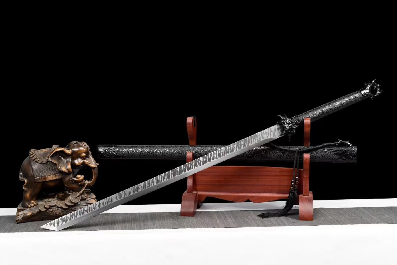 Tang dao Swords Real,High Carbon Steel Blades,Alloy Fittings,PU Scabbard,LOONGSWORD