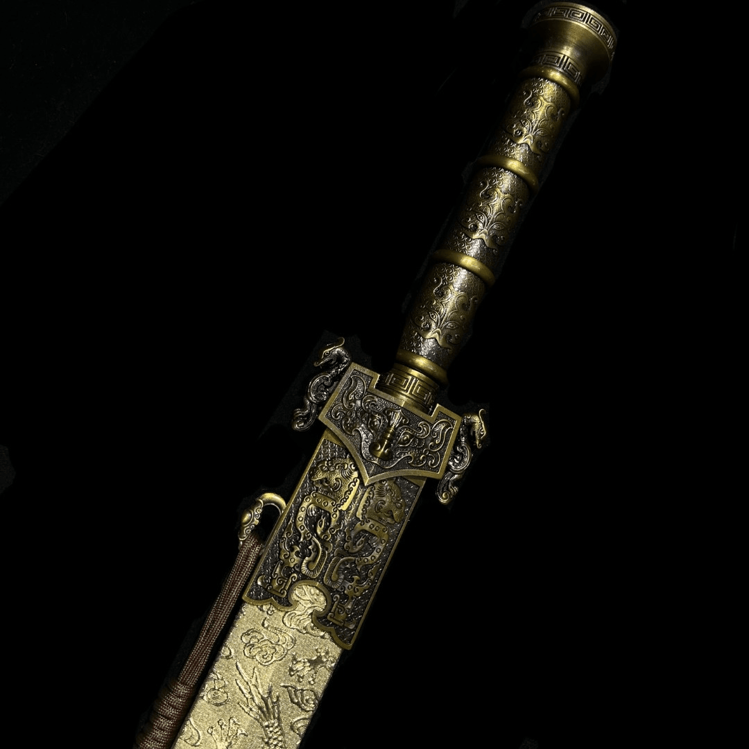 Handmade Chinese Golden Saint Han Sword(1060 Carbon Steel)
