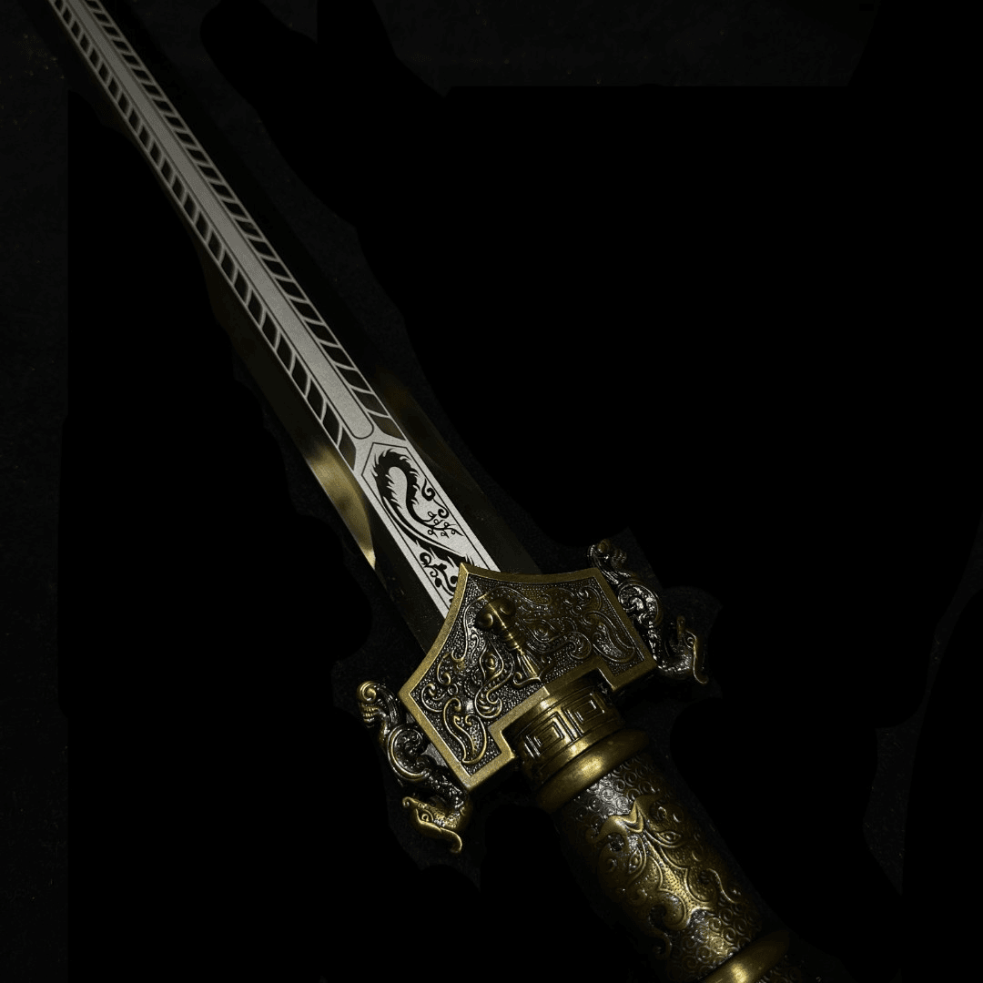 Handmade Chinese Golden Saint Han Sword(1060 Carbon Steel)