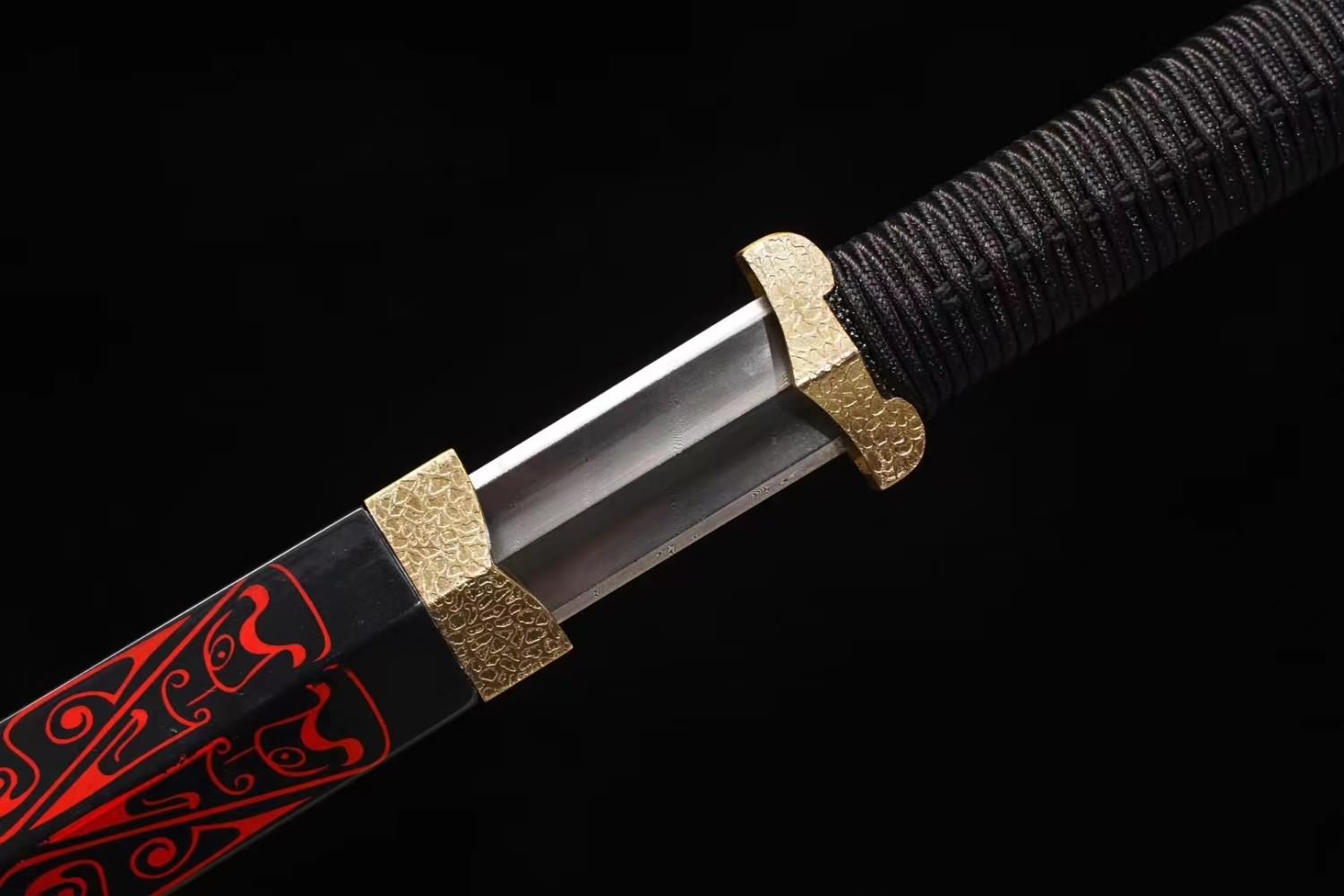 Han jian Sword - Forged Damascus Steel Blade - Brass Fittings,Collectible Gift