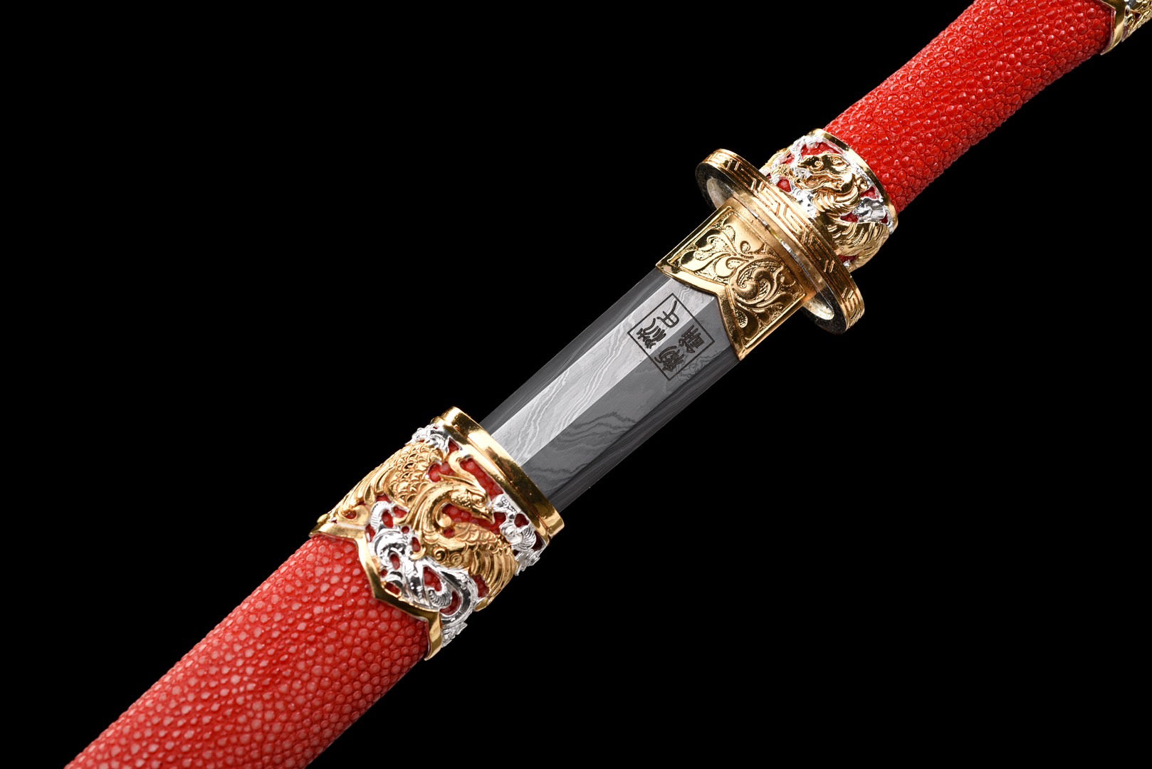 Hand Forged shortsword Tang sword(Damascus steel)