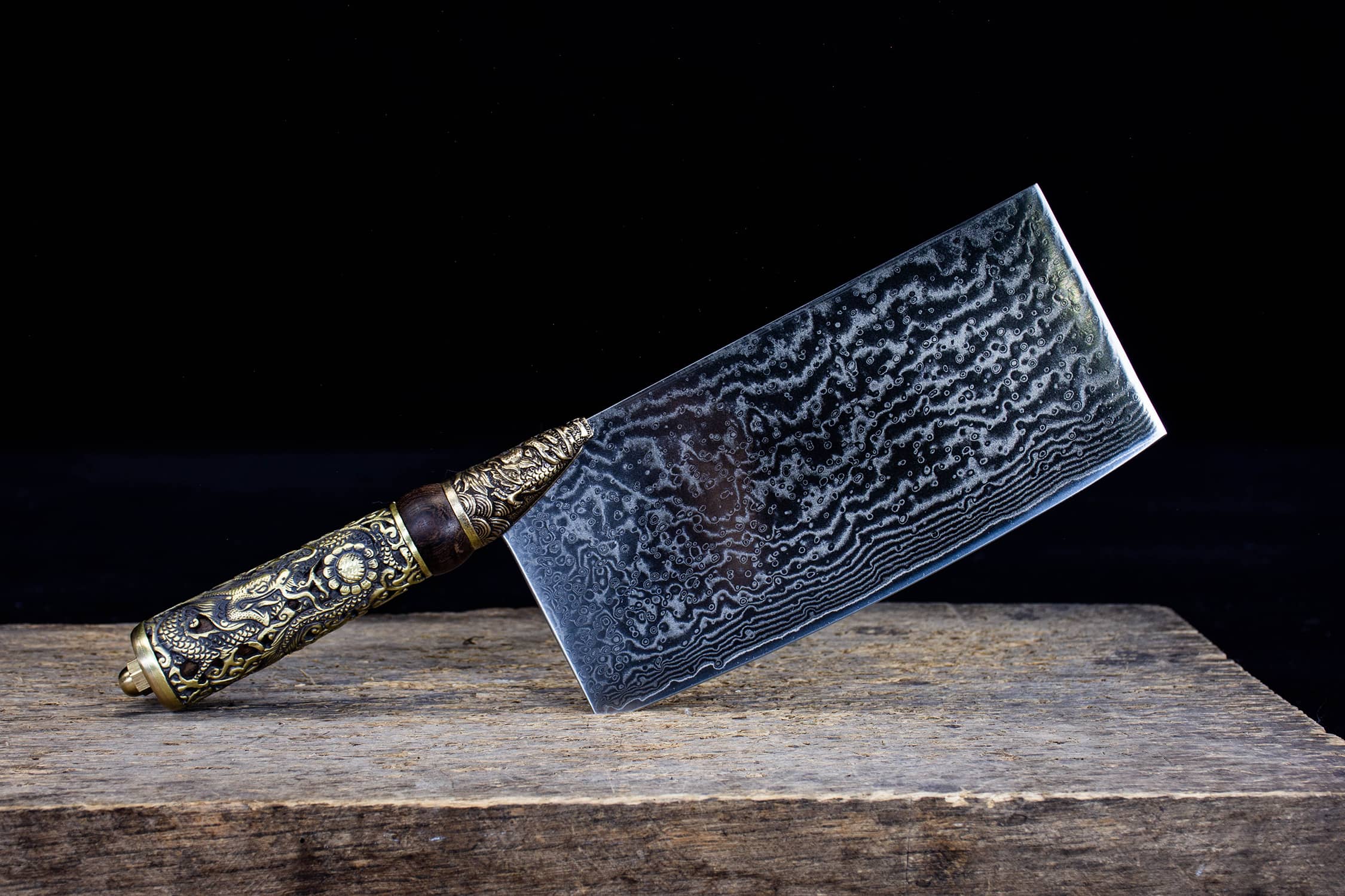 Chinese Cleaver Crouching Tiger Chef Kitchen Knives Home Cooking Slicing Tools(Damascus steel)